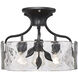 Calla 3 Light 15.13 inch Natural Black Semi-Flush Ceiling Light